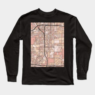 San Bernardino Map Pattern in Soft Pink Pastels Long Sleeve T-Shirt